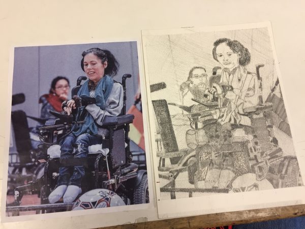 Lady watching other lady on Wheelchair